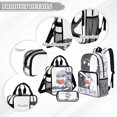 thumbnail image 3 of Kuiaobaty Books Shark Print Clear Backpack and Lunch Bag Set for Boys Starfish Print Clear Backpack with Pencil Case See Through PVC Bookbag with Lunch Box for School, Blue, 3 of 5