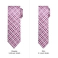 thumbnail image 3 of Jacob Alexander Men's Woven Plaid Pattern Slim 2.5 inch Width Neck Tie - Pink, 3 of 7