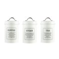 thumbnail image 2 of Metal Kitchen Canister Set coffee and tea Sugar Storage Jars Containers for Restaurant - White, 2 of 8
