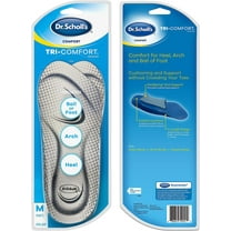 Dr. Scholl's Tri-Comfort Insoles Ball of Foot Cushioning Heel & Arch Support for Men's, 8-12, 1 Pair