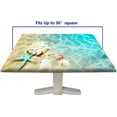 thumbnail image 6 of Starfish Square Fitted Tablecloth, Seashell Beach Coral Washable Polyester Table Covers, Suitable for Kitchen Party Picnic Family Banquet and Outdoor Patio Use, Fit for 34" x 34"Square Table, Blue, 6 of 6