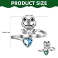 thumbnail image 4 of Wentin Rings Clearance! Fashionable Simple Atmospheric Cute Frog Living Ring Fresh And Versatile Internet Jewelry Sapphire, 4 of 6