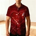 thumbnail image 4 of Stamzod Summer Hawaiian Button Down Shirt Men Casual Lover Heart Beach Vacation Shirts Plus Size Men's Clothing Wine XXL, 4 of 9