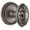 Antique Pewter, variant on grandeur grande victorian door knob with soleil rosette