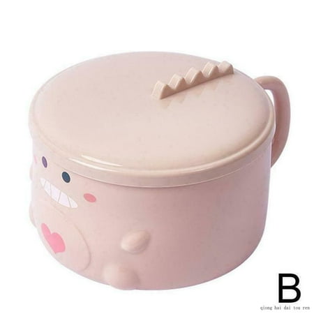

1200Ml Cute Dinosaur Ramen Bowl Food Container Portable Lid With Box Handle S3N5
