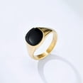 thumbnail image 2 of Gold/Silver Big Square Band Men's Stainless Steel Black Ring Size 7-12, 2 of 6