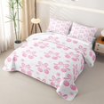 thumbnail image 3 of Manfei Pink Bowknot Cherry Twin Quilt Set for Girls, Cute Flower Floral Twin Coverlet Set, 3 of 7