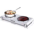 thumbnail image 1 of Estufas eléctricas duales Hot Plate Techwood de 1800 W, color plateado, 1 of 8