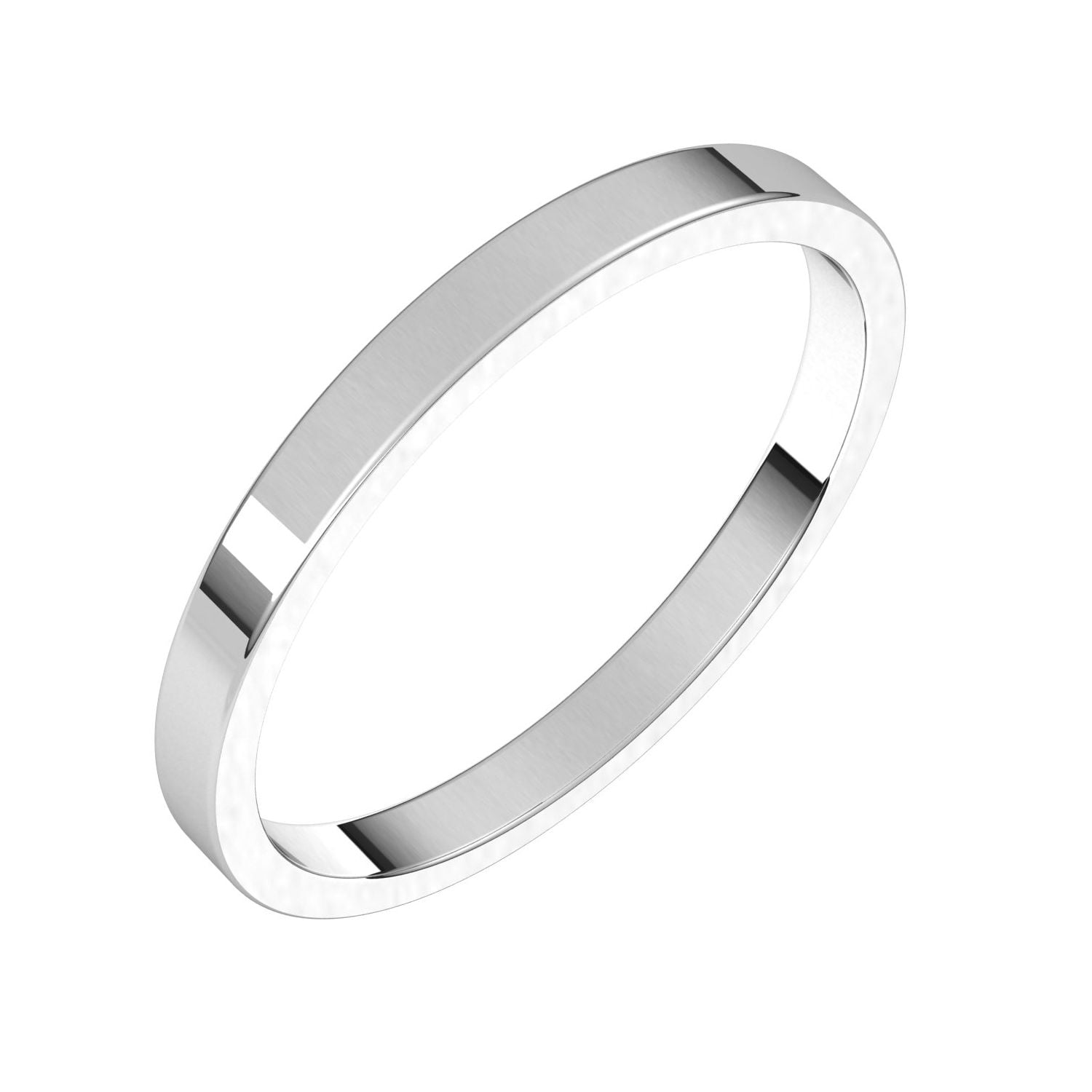 Diamond2Deal Palladium 2 mm Flat Wedding Band Ring for