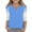 Blue, variant on Grblisyd Girls Shirts Size 10-12 3/4 Sleeve Henley Shirts Button Down V Neck Raglan Tops Loose Color Block Blouse