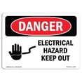 thumbnail image 1 of SignMission OS-DS-A-1218-L-1198 Signal de Danger d'Osha 12 x 18 Po - Danger Électrique, 1 of 1