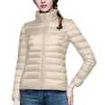 thumbnail image 2 of Women Lightweight Packable Puffer Jacket Stand CollorCasual Feather Down Coat Water Resistant Winter, 2 of 6