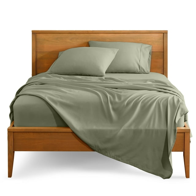 Bare Home Premium 1800 Collection 4-Piece Bed Sheet Set, Full-XL, Sage