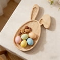 thumbnail image 6 of VMWMSSR Easter Cartoon Bunny Tray, Creative Bunny Egg-Shaped Wooden Serving Tray For Easter Eggs, Snacks Party Decor Khaki-30cm, 6 of 6