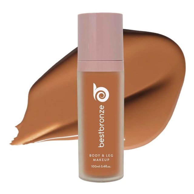Mejor maquillaje para cuerpo y piernas de Bronze Bombshell - Maquillaje impermeable para piernas y base corporal - Maquillaje corporal para cicatrices, venas varicosas y corrector de piernas (NC55 Dee