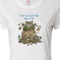 thumbnail image 4 of Inktastic Cats are Just Friends with Fur Cat in Flower Women's T-Shirt, 4 of 5