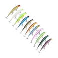 thumbnail image 4 of Señuelo de pececillo de simulación, cebo de pesca de plástico, accesorios de pesca con 3 ganchos para lubina de agua dulce, 11 Uds., 4 of 5