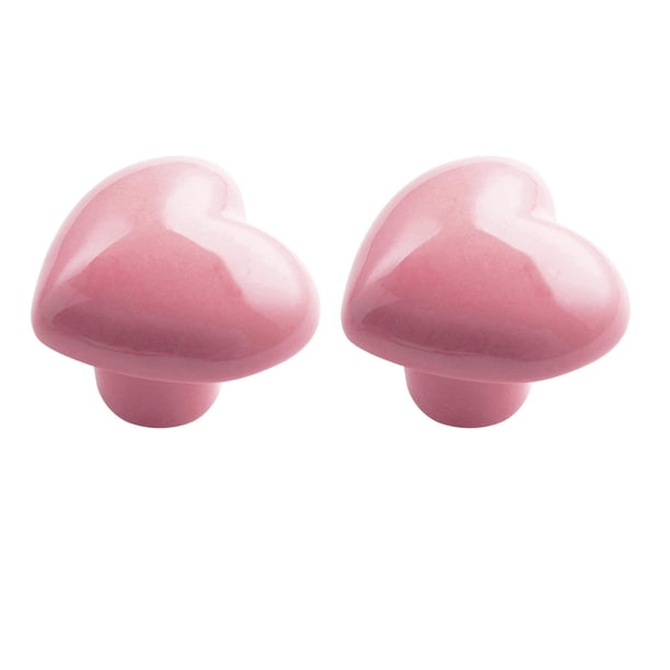 2 pomos de cerámica para armarios, cajones, puertas y manijas para niños. rosa