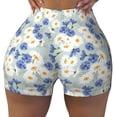 thumbnail image 2 of Lsque Daisies Flowers Pattern High Waisted Biker Shorts for Women-Tummy Control Fitness Athletic Workout Running Yoga Gym Shorts,Moisture-Wicking-Small, 2 of 9