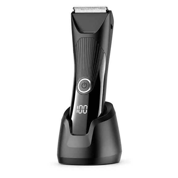 KEMEI Body Hair Trimmer for Women and Men, Waterproof Bikini & Groin Trimmer with Ceramic Blade, LED Light, USB-C Rechargeable