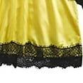 thumbnail image 4 of Womens Soft Pajama Clearance- Silk Satin Bathrobes Sexy Lace Plus Size Robe Sleepwear Yellow Size M, 4 of 5