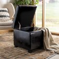 thumbnail image 2 of SAFAVIEH Jonathan Modern Glam Single Upholstered Flip Top Ottoman, Black, 2 of 13