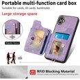 thumbnail image 2 of Phone Case for Samsung Galaxy A05 Wallet Cover with Tempered Glass Screen Protector and Wrist Strap Lanyard RFID Credit Card Holder Ring Stand Cell Accessories Ao5 A 05 Women Girl Men Purple, 2 of 12