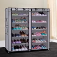 thumbnail image 1 of Zapatero Portátil de Doble Fila Ktaxon con 6 Niveles y 36 Pares de Estantes para Zapatos, Cubierta a Prueba de Polvo, Ideal para Armario, Entrada y Dormitorio (Acabado Gris), 1 of 9