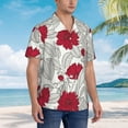 thumbnail image 5 of Balery Leaves And Anemone Print Men's Hawaiian Shirts Short Sleeve Beach Shirt Relaxed Fit Vacation Button Down Shirts-X-Large, 5 of 9