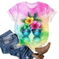 thumbnail image 6 of Sakmal Short Sleeve Tee Crew Neck Tropical Hawaiian Beach Shirts Summer Tops 2025, 6 of 9