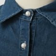 thumbnail image 6 of Women's Denim Shirt Loose Double Pocket Long Sleeved Versatile Casual Coat Shirt Jean Jackets with Designs Denim Tunic for Women 3x Denim Jacket Long Denim Jacket for Women Button down Jean Vest, 6 of 8