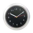 thumbnail image 2 of Reloj de baño sin tictac, ligero, minimalista, resistente al agua, con ventosa Plata Negro, 2 of 8