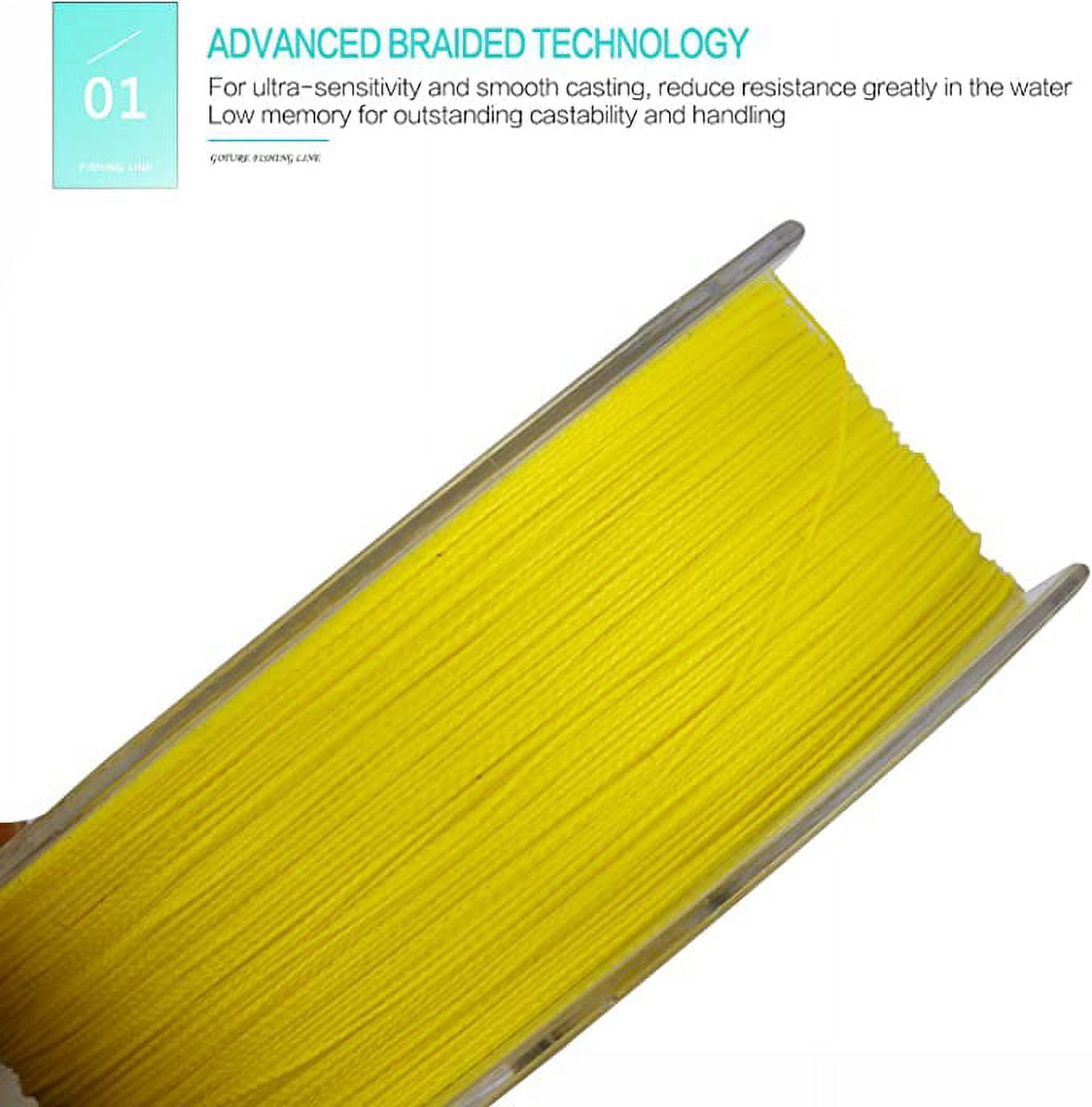 Goture 4-Strand Weave//Braided Fishing Line 8-124LB No Memory Smooth Finish-Improved Colorfastness
