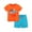 2272#OrangeCrab, variant on HILEELANG Toddler Boy Summer Short Clothes Sets Outfits Easter Cotton Orange Crab Shirts Shorts Playwear 4T