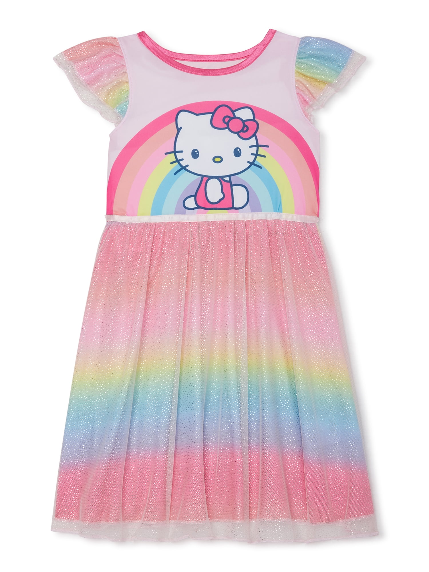 Hello Kitty Toddler Girl Flutter Sleeve Fantasy Nightgown Pajamas ...