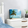 thumbnail image 4 of JRXY Canvas Wall Art Summer Ocean Waves Prints Coconut Trees Beach Seascape Painting Hawaii Sea Nature Pictures Framed for Living Room Home Office Wall Decor Artwork 16x12inch, 4 of 6