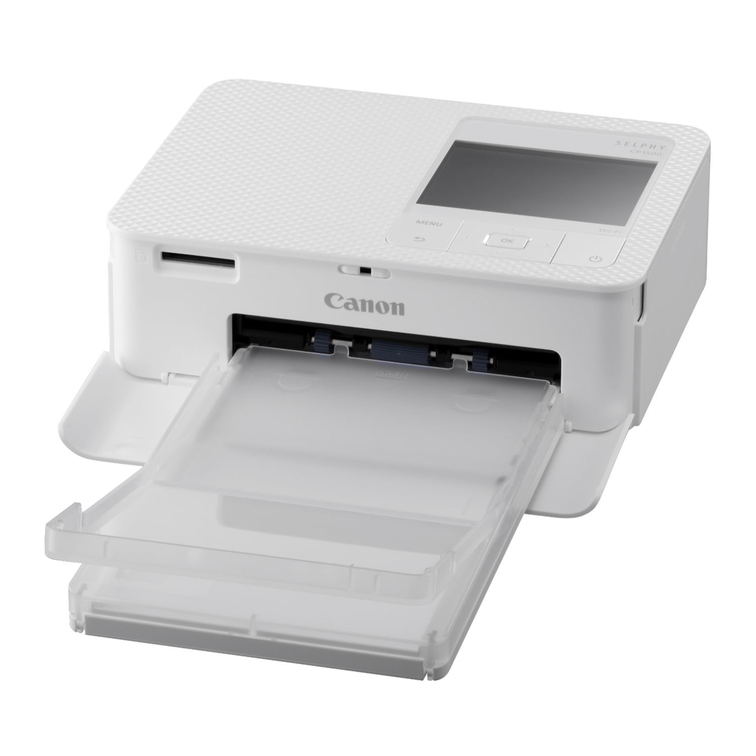 Canon Selphy CP1500 Wireless Compact WiFi AirPrint USB Dye Sublimation Photo Printer (White) Bundle with Card Reader and Starter Kit for Cameras (15 Items)