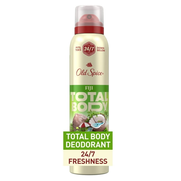 Old Spice Whole Body Deodorant for Men, Total Body Deodorant, Fiji, Aluminum Free Spray for 24/7 Freshness, 99G