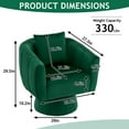 thumbnail image 4 of Ktaxon 360° Swivel Accent Armchair Velvet Upholstered Club Chair, Pumpkin Shape Sofa Corner Barrel Chair Green, 4 of 8