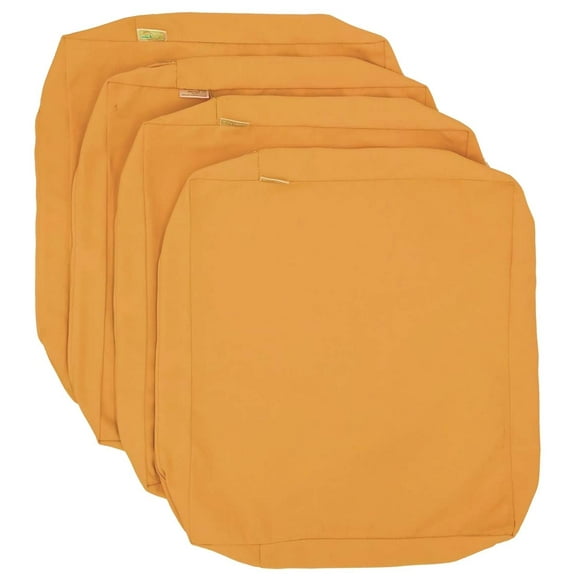 CozyLounge Housse de Coussin de Chaise de Patio Résistante à l'Eau et aux UV pour Intérieur et Extérieur (Jaune Tournesol, 22"x22"x4" (4 Housses))