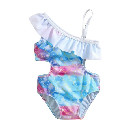 

Summer Savings Clearance! Edvintorg 18Months-6Years Toddler Girl Swimwear Summer 2023 Kids Baby Girls Swimsuit Fashion Cute Mermaid Print Bikini Ruffles One-Piece Bathing Suit Swimsuit