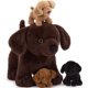 thumbnail image 1 of Set de Peluches Labrador Chocolate Mamá Labrador con 3 Cachorros, 1 of 9