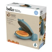 bella Flip-n-Store Belgian Waffle Maker with EverGood™ Ceramic Nonstick Coating, Power Indicator Light & Cool-Touch Handle, Surf