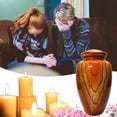 thumbnail image 4 of Nova Niche Aluminum Cremation Urn for Human Ashes Adult – Large Funeral Memorial Urn Wood-Grain Design with Velvet Bag (200 lbs), 4 of 9