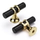 thumbnail image 2 of LONTAN 10 Pack Pomos del gabinete Negro y Oro Pomos del gabinete de cocina Pomos del gabinete de cocina Hardware Pomo Agujero Pomo T Bar para el gabinete, 2 of 6