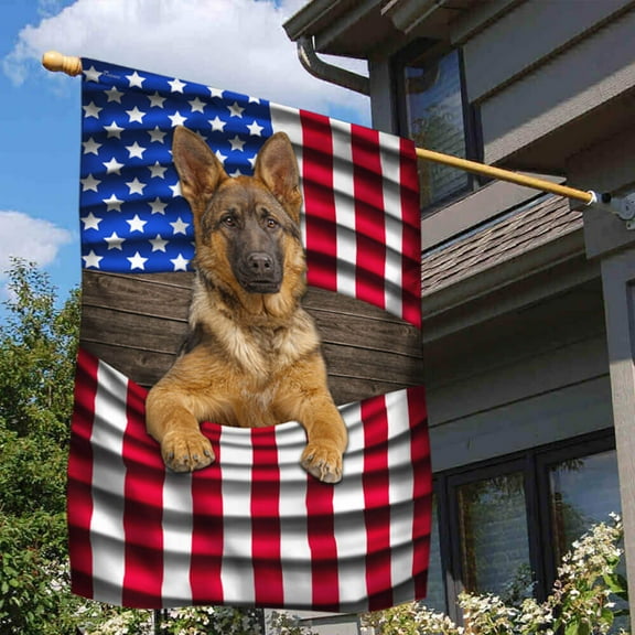 FLAGWIX German Shepherd American Flag THB3647Fv5 - House Flag (29.5" x 39.5")