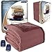 thumbnail image 3 of Thermee Micro Flannel Electric Blanket with Ultra Velvet, Sangria, Queen, 3 of 4
