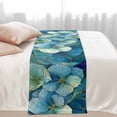 thumbnail image 2 of Luxury Flowers Bed Runner for Queen Size Bed, Gorgeous Teal Blue Floral Natural Soft Bedding Scarf Bedding Protector Slipcover Sofa Throw for Bedroom Hotel Guesthouse, 2 of 8