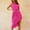 Hot Pink, variant on Njoeus Women's Sexy One Shoulder Wrap Formal Dress Summer Split Ruched Bodycon Dress Women Sleeveless Tie Waist Cocktail Party Midi Dresses S-XXL