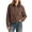 Coffee, variant on Womens Bomber Jacket Corduroy Splicing Leather Collar Coat Fall Winter Lightweight Utility Zip up Baseball Long Sleeve Jacket with Pockets Watermelon Red
